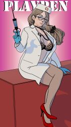 3d cel_shading gunchapred long_hair mercedes_von_martritz nurse nurse_cap nurse_uniform reds_light_district syringe tagme