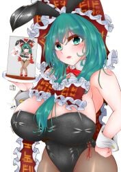 2ton89hina bunnysuit cleavage female high_heels huge_ass huge_breasts kagiyama_hina pantyhose thick_thighs touhou wide_hips