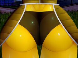 anthro ass ass_focus dragon_ball dragon_ball_xenoverse female_majin ginyu_force ginyu_force_battle_armor monster_girl power_of_owo taino taino_force yellow_body