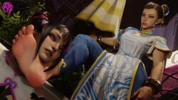 3d barefoot chun-li clothed clothing faint fainted feet foot_fetish juri_han knocked_out meaty_soles passed_out pink_soles pov pov_feet reddened_soles ryona-ashi soles stirrup_socks street_fighter street_fighter_6 sweaty_feet sweaty_soles tagme unconscious