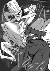 ahe_gao artist_request chainsaw_man chef_hat chef_uniform clothed_sex falling_devil_(chainsaw_man) female male male/female multi_arm multi_limb pointy_breasts sex tagme