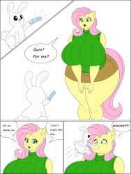 big_breasts breasts female fluttershy_(mlp) friendship_is_magic hair_on_head hasbro lj_caffie my_little_pony tagme thick_thighs wide_hips