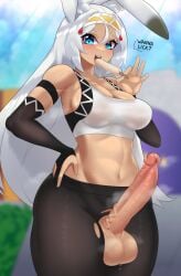 1futa animal_ears animal_humanoid balls big_balls big_breasts big_penis blue_eyes blush bodily_fluids breasts bunny_ears bunny_girl cleavage clothed clothing cygames dialogue dragalia_lost dripping eating english_text erection food futa_only futanari genital_fluids genitals gynomorph hair hand_on_hip hi_res huge_thighs humanoid humanoid_penis intersex kemonomimi kt80at lagomorph lagomorph_humanoid leporid_humanoid light-skinned_futanari light_skin mammal mammal_humanoid midriff mostly_clothed navel nintendo open_mouth penis popsicle precum precum_drip rabbit_humanoid ripped_clothes ripped_clothing ripped_pants sarisse side_boob smile solo standing teeth text thick_thighs translucent translucent_clothing vein veiny_penis white_hair wide_hips