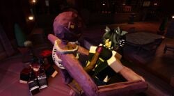 big_penis black_hair blood blush cat_ears commission covering_crotch desk doors_(roblox) emo female figure_(doors) gore goth library male on_table penis request roblox shocked silvereyes skirt turtleneck_sweater