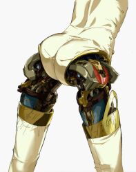 1girl 1girls 2010 aegis_(persona) aigis_(persona) ass atlus female_only gynoid makacoon megami_tensei metallic_body persona persona_3 robot robot_girl solo solo_female white_background