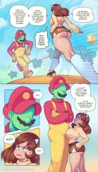 1boy 1girls ass comic english_text female goomba humanized jojo_reference kuri_(supersatanson) male mario mario_(series) speech_bubble super_mario_bros. supersatanson text