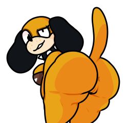 anus big_ass big_breasts breasts bubble_butt collar dog duck_hunt duck_hunt_dog huge_ass huntress_(lewdewott) lewdewott long_ears looking_at_viewer nintendo pussy rule_63 smug tail_up