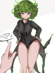 1girls absurd_res absurdres alternate_version_available green_hair highres non-web_source one-punch_man panties question_mark shee_cog tatsumaki