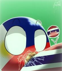 ai_upscaled ashi_tema brown_penis countryballs cum_on_penis cum_outside fellatio gay philippines philippines_(polandball) polandball requested thailand thailand_(polandball) veiny_penis waddling_head