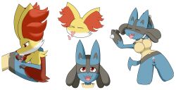 absurd_res alpha_channel anthro big_breasts black_body black_fur blue_body blue_fur breasts closed_eyes colored delphox duo ejaculation erection fellatio female fur gender_transformation generation_4_pokemon generation_6_pokemon gynomorph hi_res intersex intersex/female looking_pleasured lucario mtf_transformation nintendo open_mouth oral orange_body orange_fur penile pokemon pokemon_(species) red_body red_eyes red_fur sex shrinking_breast simple_background takau92729 tongue tongue_out transformation transparent_background unconscious yellow_body yellow_fur