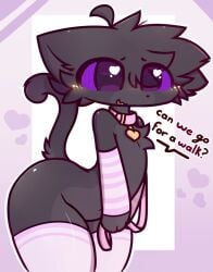 black_cat cute feline femboy femboy_cat grey_cat panties purple_eyes