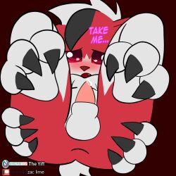 anthro anus_focus ass bodily_fluids canid canine canis domestic_dog erection generation_7_pokemon genital_fluids hi_res lycanroc male male/male mammal nintendo paws pokemon pokemon_(species) precum shy solo spread_legs spreading theyiff