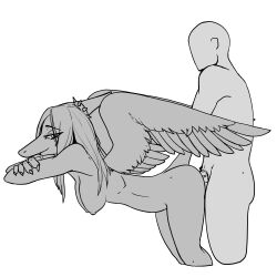 1:1 5_fingers anon_(snoot_game) anthro anthro_penetrated arm_support bone_frill breasts claws crossed_arms duo faceless_character faceless_human faceless_male fang_(gvh) fangs feathered_wings feathers female female_anthro female_penetrated finger_claws fingers frill_(anatomy) from_behind_position genitals goodbye_volcano_high hair hi_res human human_on_anthro human_penetrating human_penetrating_anthro human_penetrating_female interspecies long_hair looking_back male male/female male_penetrating male_penetrating_anthro male_penetrating_female mammal monochrome nipples nude penetration penile penile_penetration penis platform_sex platform_standing_doggystyle pterodactylus pterosaur reptile scalie sex short_tail smile snoot_game snout spiked_hairband spread_wings standing_doggystyle tail teeth unknown_artist wings