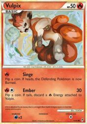 2023 animal_genitalia animal_pussy aztepyeen black_body black_fur canine_genitalia canine_pussy card card_(medium) english_text female feral fur generation_1_pokemon genitals hair multi_tail multicolored_body multicolored_fur nintendo open_mouth pawpads paws pokemon pokemon_(species) pokemon_card pokemon_tcg pussy red_body red_fur red_hair solo tail text tongue trading_card two_tone_body two_tone_fur vulpix