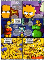 bart_simpson brompolos chapter_1 comic huge_breasts incest juni_draws lisa_simpson marge_simpson mother_and_son page_3 size_difference the_simpsons yellow_body