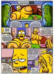 1girls 20th_century_studios accurate_art_style alien areolae bart_simpson being_watched big_breasts big_cock big_penis blue_hair breast_squish breasts brompolos chapter_1 cock comic covering_breasts cum cum_drip female huge_areolae huge_breasts huge_cock huge_penis incest juni_draws kang_(simpsons) kodos male male/female marge_simpson mother_and_son multiple_boys page_16 penis precum precum_drip professor_frink size_difference tentacle tentacles the_simpsons vein veiny_penis yellow_body yellow_skin