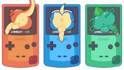 2020s 2023 absurd_res anthro anus ass backsack balls big_balls big_butt big_penis blastoise bubble_butt butt_focus butt_squish charizard claws console english_text erection foreskin game_boy_color game_boy_family game_console generation_1_pokemon genitals group hand_on_butt handheld_console hi_res huge_butt humanoid_genitalia humanoid_penis leaf lineup male male_only nintendo palchamon penis perineum plant pokémon_(species) pokemon pokemon_(species) presenting presenting_hindquarters shell simple_background spread_butt spreading squish take_your_pick text through_wall trio venusaur vines white_background