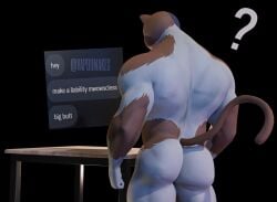 1boy anthro ass ass_focus ass_shot back_turned back_view bottom butt curvy curvy_body curvy_figure curvy_male curvy_thighs epic_games fortnite fortnite:_battle_royale gay homosexual male male_only meowscles meowscles_(fortnite) solo thick thick_ass thick_body thick_hips thick_thighs vapormakes