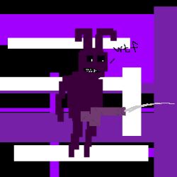 confusion cum five_nights_at_freddy's fnaf male male_only pixel_art purple_skin rabbit shadow_bonnie