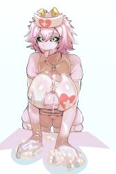 1girls aaa14 armwear bangs black_sclera bra breasts cleavage cum cum_between_breasts cum_on_face cum_on_hands cum_on_table cumdrip elbow_gloves female female_only flipped_hair gloves hair_between_eyes headwear huge_breasts legwear looking_at_viewer mina_ashido my_hero_academia nurse nurse_cap pink_hair pink_skin short_hair simple_background skindentation sleeveless sleeveless_shirt smile solo thick_thighs thigh_squish thighhighs tongue tongue_out torn_clothes white_armwear white_background white_legwear yellow_eyes