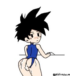 alternate_version_available ass cum cum_in_ass cum_inside dragon_ball dragon_ball_z femboy gloves leotard leotard_aside potatodoodles solo son_gohan son_gohan_(young) straight_hair tagme white_background yaoi