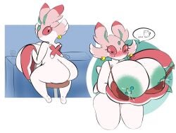 big_ass big_breasts breasts bubble_butt huge_ass huge_breasts lactating lactation large_breasts lurantis plantedpot pokemon pokemon_(species) tagme