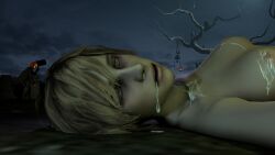 3d 3d_(artwork) artist_request blonde_hair breasts broken brown_eyes cheryl_mason cum cum_inside cum_on_body cum_on_breasts cum_on_face cum_through_nose dead_by_daylight female female_focus female_only graveyard half-closed_eyes headless_horseman heather_mason konami looking_at_viewer lying_down naked naked_female nipples open_mouth pale_skin silent_hill silent_hill_2 silent_hill_3 skeleton solo source_filmmaker source_request tired tree