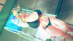 1girls 3d bikini blush cleavage fate/extra_ccc fate/grand_order fate_(series) female fox_girl huge_breasts indoors koikatsu oceankoi smile solo suzuka_gozen_(fate) suzuka_gozen_(heavenly_demon_princess)_(fate) swimsuit