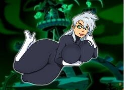 1girls 2014 5ifty big_breasts breasts danny_fenton danny_phantom female female_only genderswap genderswap_(mtf) green_eyes jay-marvel mullet nickelodeon old_art rule_63 voluptuous white_hair