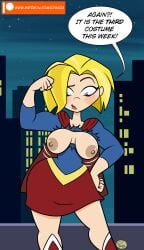 boobs breasts breasts_out dc_comics dc_super_hero_girls ilpanza kara_danvers kara_zor-el nipples supergirl superman_(series) tagme tits torn_open_top wardrobe_malfunction