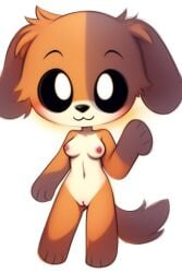 ai_generated breasts critters_(poppy_playtime) dog dogday_(poppy_playtime) domestic_dog furry_only heuryus_(artist) hips no_humans orange_body orange_fur orange_skin poppy_playtime poppy_playtime_(chapter_3) pussy rule_63 smiling_critters