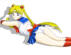 bishoujo_senshi_sailor_moon blonde_hair clothing mr._r_(2ch's_sailor_moon_thread) panties sailor_moon skirt usagi_tsukino white_panties