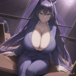 ai_generated business_suit huge_breasts op_ai purple_hair tagme