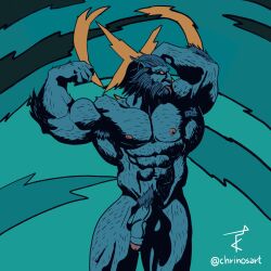 anthro armpit_hair balls bara beast_(x-men) big_balls big_penis blue_body blue_fur blue_skin chrinos_art flaccid flexing furry hand_behind_head hank_mccoy male male_only marvel marvel_comics muscles muscular nude penis solo solo_male x-men