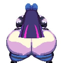 1girls animated ass ass_focus back_view huge_ass pixel_animation pixel_art stocking_anarchy testtheasshunter21