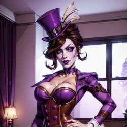 ai_generated borderlands mad_moxxi makeup purple_nails