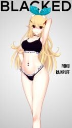 abused_paragon_(artist) blacked blacked_clothing blonde_hair commission female female_only hips koikatsu kurosanji midriff navel navel_piercing nijisanji nijisanji_en pomu_rainpuff queen_of_spades ribbon solo solo_female thighs virtual_youtuber