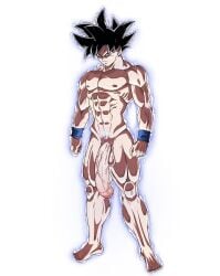 could_you_repeat_that dragon_ball dragon_ball_super long_penis naked son_goku staring_at_viewer ultra_instinct