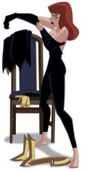 barbara_gordon barefoot batgirl batman:_the_animated_series batman_(series) dc_comics dcau getting_dressed glee-chan suiting_up the_new_batman_adventures white_background