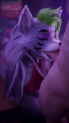 1boy 1girls animated blowjob deepthroat fellatio five_nights_at_freddy's five_nights_at_freddy's:_security_breach human_on_anthro looking_at_partner nudaya roxanne_wolf_(fnaf) sound tagme video