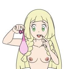 1girls alternate_version_available animated areola blonde_hair breasts female female_only full_condom game_freak gravelurkertsk green_eyes lillie_(pokemon) long_blonde_hair long_hair mp4 nintendo nipples no_sound open_mouth pointing_at_mouth pokemon pokemon_sm small_breasts solo used_condom video