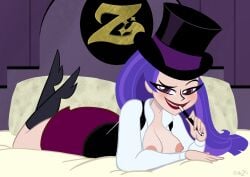 boots breasts dc_comics dc_super_hero_girls high_heel_boots high_heels open_shirt planz34 tagme zatanna zee_zatara