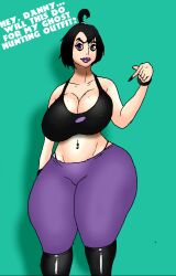 1girls 2013 5ifty big_thighs danny_phantom goth_girl jay-marvel name_drop nickelodeon old_art purple_eyes sam_manson text thick_legs voluptuous