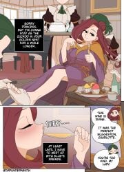 4girls barefoot comic disguise ellie_skinsuit english_text female impersonation imposter impunderneath long_hair maid original original_character page_40 possessed possession sfw story