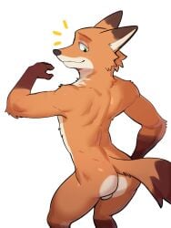 1boy 2024 anthro ass balls canid canine disney fox fur furry furry_only genitals green_eyes hi_res jrjresq male male_only mammal nick_wilde orange_body orange_fur solo solo_male tail zootopia