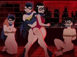 abs ace_(dcau) ace_(royal_flush_gang) arm_around_neck barbara_gordon batgirl batman:_the_animated_series batman_(series) blushing bondage bound captured captured_hero captured_heroine dc dc_comics dcau dominant dominant_female dr._harleen_quinzel female gag gagged grinning harleen_quinzel harley_quinn kidnapped kidnapping l-conhero male mask masks multiple_subs muscular muscular_male rape robin_(dc) robin_(tim_drake) spank_marks spanking submissive_male tagme tape tape_gag the_new_batman_adventures tim_drake toned toned_male worried worried_expression