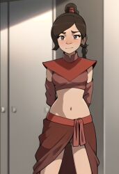 1girls ai_generated avatar_legends avatar_the_last_airbender brown_eyes brown_hair female fire_nation leatheread midriff nonbender ty_lee