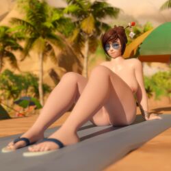 1girls 2024 3d activision anus_peek asian asian_female asshole aviator_sunglasses beach big_breasts blender blizzard_entertainment blue-tinted_eyewear brown_eyes brown_hair curvaceous curvy exhibitionism female female_only glasses hair_ornament hi_res huge_breasts human leaning_back legs_open mei_(overwatch) mei_ling_zhou nipples nude nude_female nudist outside overwatch overwatch_2 plump pussy sandals shimshimakaze smile smug solo sunglasses thick_thighs tinted_eyewear toes voluptuous