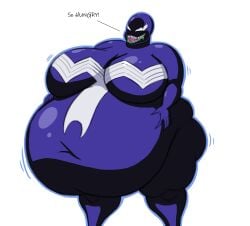 bbw belly big_belly big_breasts breasts fat huge_belly huge_breasts hungry marvel marvel_comics mizz-britt morbidly_obese obese overweight she-venom ssbbw symbiote