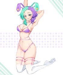 1girls 2024 animal_ears big_breasts bottomwear bunny bunny_ears bunny_girl ear_ornament female female_focus female_only green_hair hair_ornament indie_virtual_youtuber legwear light-skinned_female light_skin multicolored_hair purple_bottomwear purple_clothing purple_hair purple_topwear rabbit rabbit_ears rabbit_girl shu_berry_bun simple_background solo thick_thighs topwear virtual_youtuber vtuber white_background white_clothing white_legwear xchiila